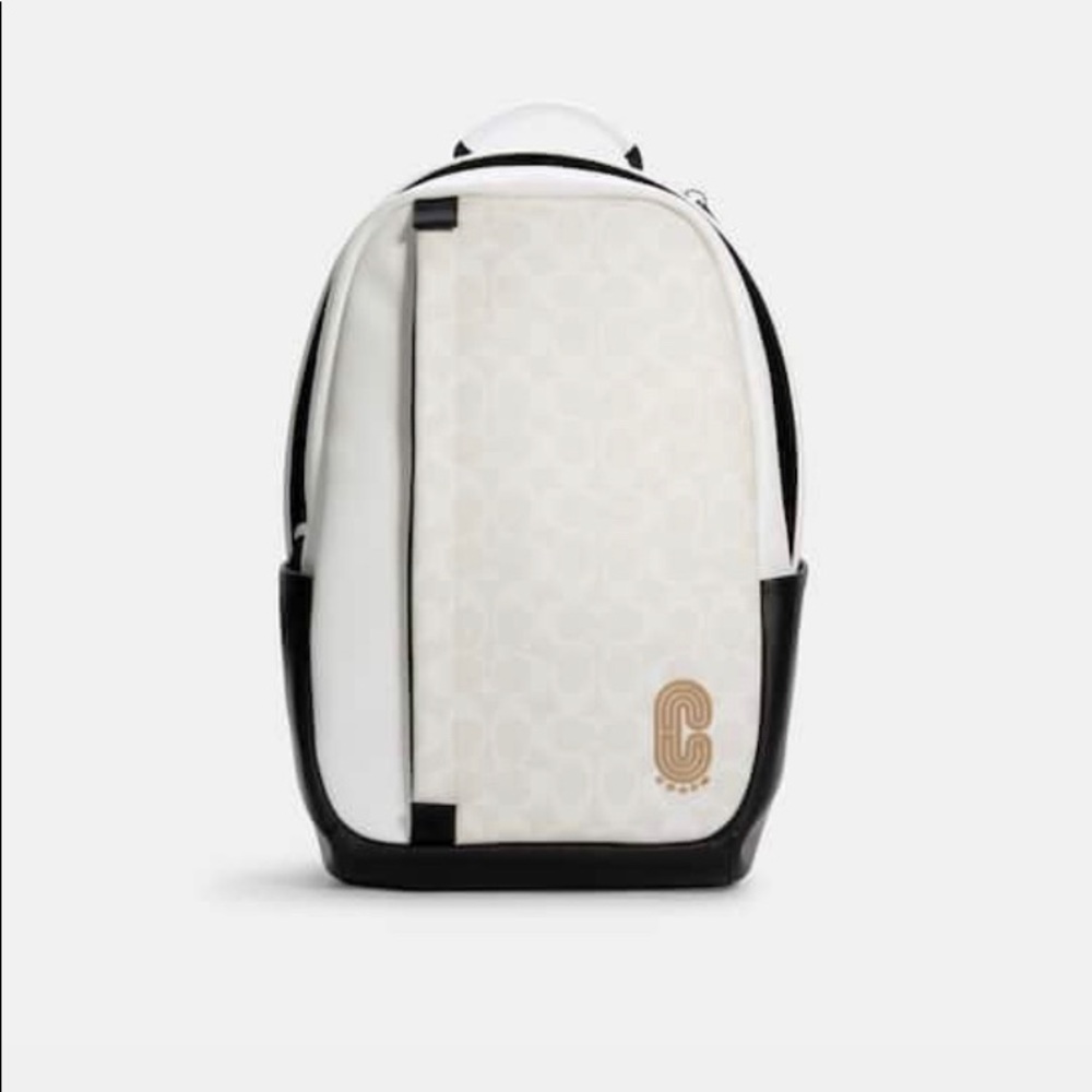 Coach Edge Color-block Backpack Gunmetal/Chalk/Black New
